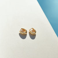 14k Gold Plated Crystal Cove Earrings Gold