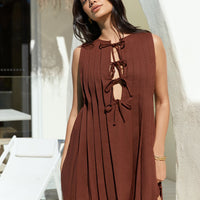 Citrine Delights Mini Dress Brown