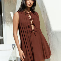 Citrine Delights Mini Dress Brown