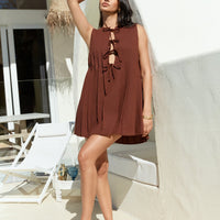 Citrine Delights Mini Dress Brown