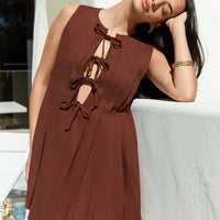 Citrine Delights Mini Dress Brown