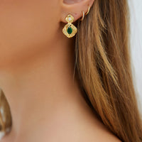 18k Gold Plated Royalty Earrings Gold
