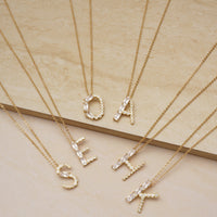 Mixed Crystal Initial Necklace