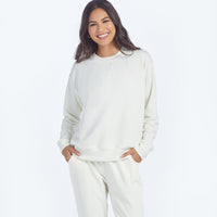 The Softest French Terry Relaxed Crew - White Sand