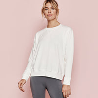 The Softest French Terry Relaxed Crew - White Sand