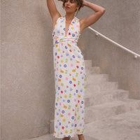 FORTUNATE ONE Marici Maxi Dress Santorini Print