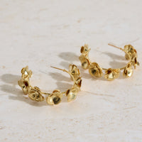 18k Gold Plated Flower Crown Earrings Gold