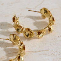 18k Gold Plated Flower Crown Earrings Gold