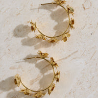 18k Gold Plated Flower Crown Earrings Gold