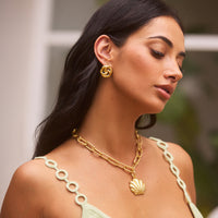 18K Gold plated Holiday Sun Earrings Gold