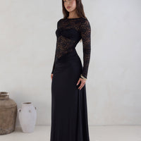 Larna Sleeved Maxi Dress Black