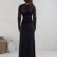 Larna Sleeved Maxi Dress Black