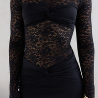 Larna Sleeved Maxi Dress Black