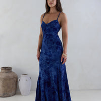 Wander In Style Maxi Dress Blue