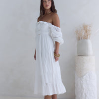 Loved By The Moon Midi Dress White