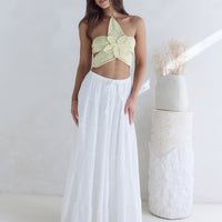 Monte Carlo Muse Knit Halter Top Yellow