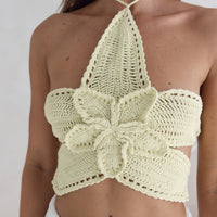 Monte Carlo Muse Knit Halter Top Yellow