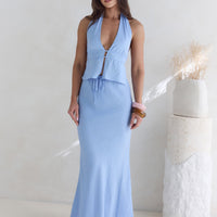 Aquatic Wonder Maxi Skirt Blue