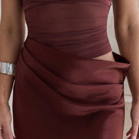 Call Me Darling Strapless Mesh Mini Dress Brown