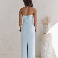 Sunny Daze Strapless Maxi Dress Blue
