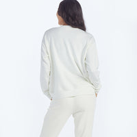 The Softest French Terry Relaxed Crew - White Sand