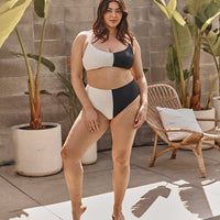The Split Wanderlust Bikini Top - Sea Urchin & White Sand