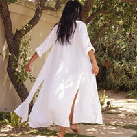 The Effortless Voile Shirtdress Cover-Up - White Sand
