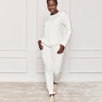 The Softest French Terry Relaxed Crew - White Sand