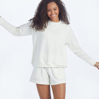 The Softest French Terry Relaxed Crew - White Sand