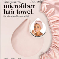 Satin-Wrapped Hair Towel - Blush