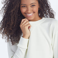 The Softest French Terry Relaxed Crew - White Sand