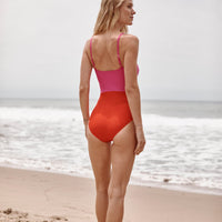 The Canal Cutout One-Piece - Lava & Hibiscus