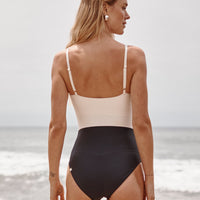 The Canal Cutout One-Piece - Sea Urchin & White Sand