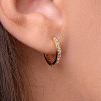 Celia Crystal Huggie Hoops