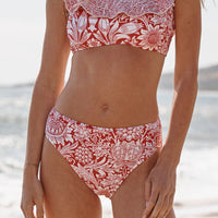 The Classic Mid-Rise Bikini Bottom - Sunflower in Watermelon