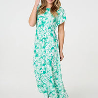 Floral Short Sleeve Maxi Dress