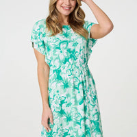 Floral Short Sleeve Maxi Dress