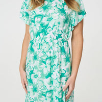 Floral Short Sleeve Maxi Dress