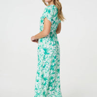 Floral Short Sleeve Maxi Dress