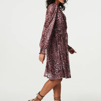 Animal Print Semi Sheer Short Wrap Dress