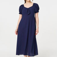 Tie Front Detail Midi Dress