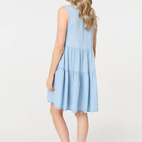 Sleeveless Tiered Shirt Mini Dress