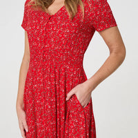 Ditsy Floral A-Line Maxi Dress
