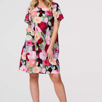 Abstract Relaxed Short Shift Dress
