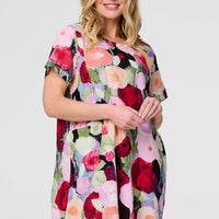 Abstract Relaxed Short Shift Dress