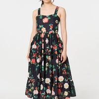 Floral Sleeveless Skater Midi Dress