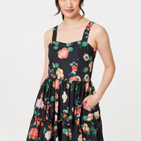 Floral Sleeveless Skater Midi Dress