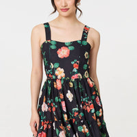 Floral Sleeveless Skater Midi Dress