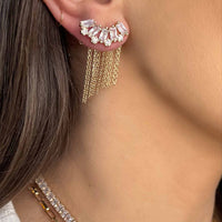 Baguette Crystal Three-In-One Ear Crawlers
