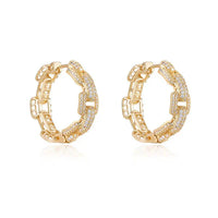Crystal Chain Link Hoops